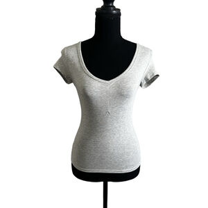 We Wore What Rucked Tee In Heather Grey Xs Cotton Jersey NWT